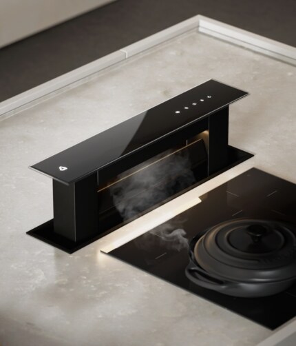 Odsávač výsuvný z pracovnej dosky MOONDRAFT 60 Black CDB6001CC