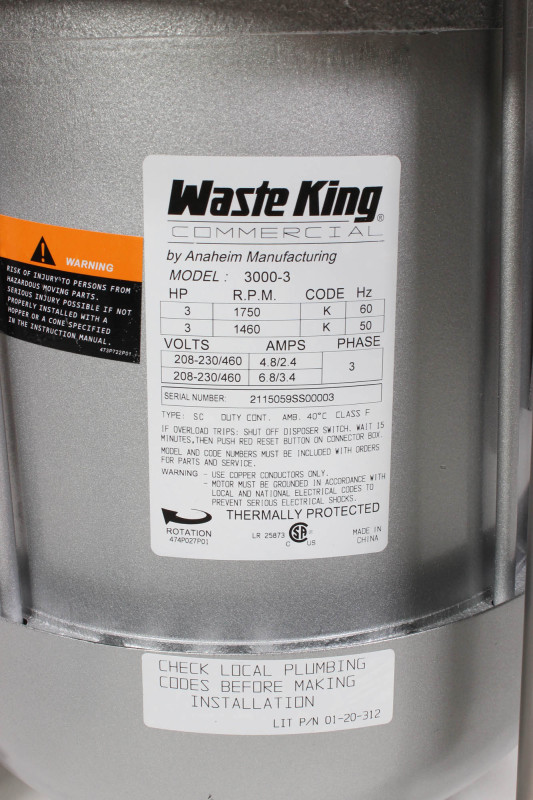 Waste King Commercial 3000 – Obrázok 6