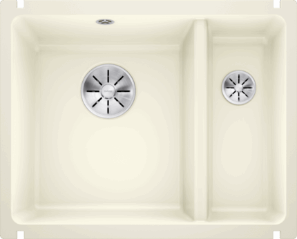 BLANCO SUBLINE 350/150-U, keramika PuraPlus, lesklá magnólia, vanička vľavo - 523742