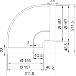 Franke Okrúhle koleno 90° – Obrázok 2