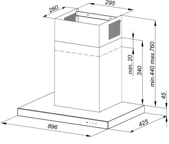 ODSAVAČ KOMÍNOVÝ KMK9070BLG – Obrázok 7
