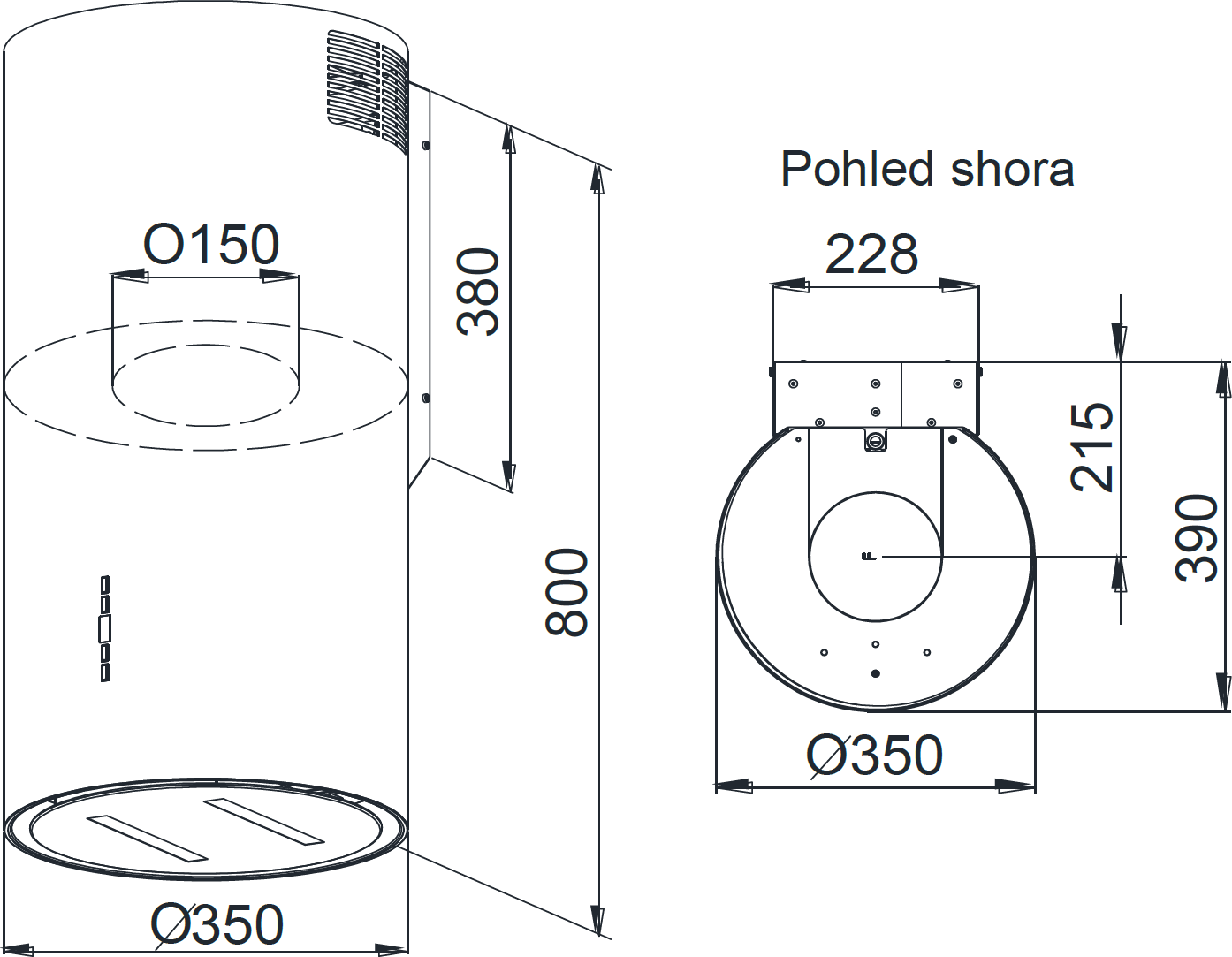ODSAVAČ KOMÍNOVÝ KMK3500BL – Obrázok 3