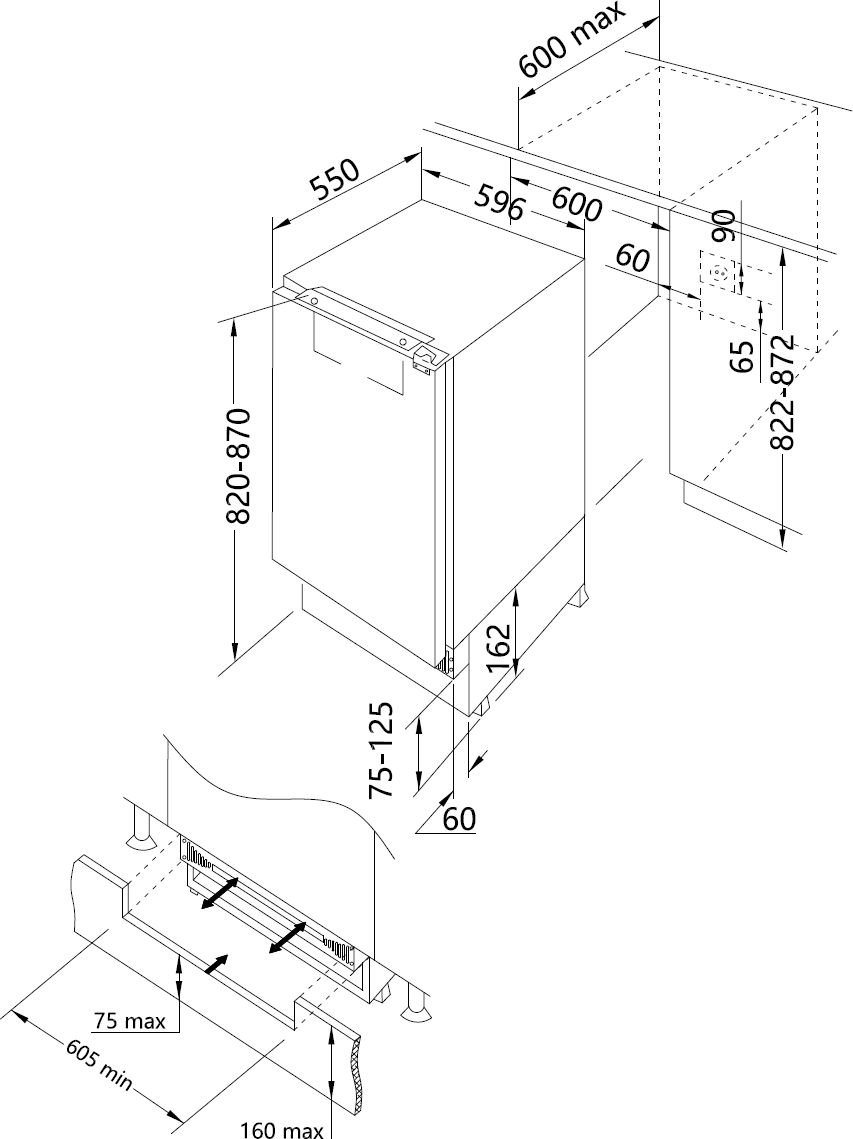 CHLADNIČKA NA ZABUDOVANIE KC2124J – Obrázok 3