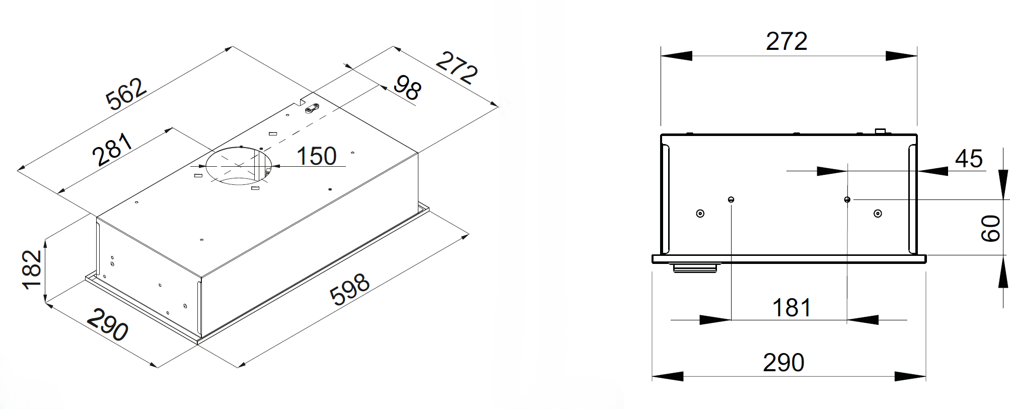 Odsávač plne vstavaný KOV6620BLG – Obrázok 4