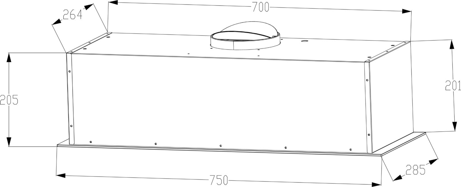 Odsávač plne vstavaný KLV7550B – Obrázok 3