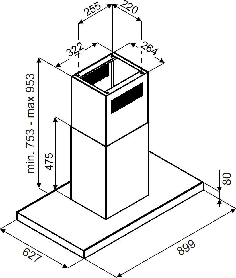 Odsávač ostrovčekový KOI9500BL – Obrázok 4