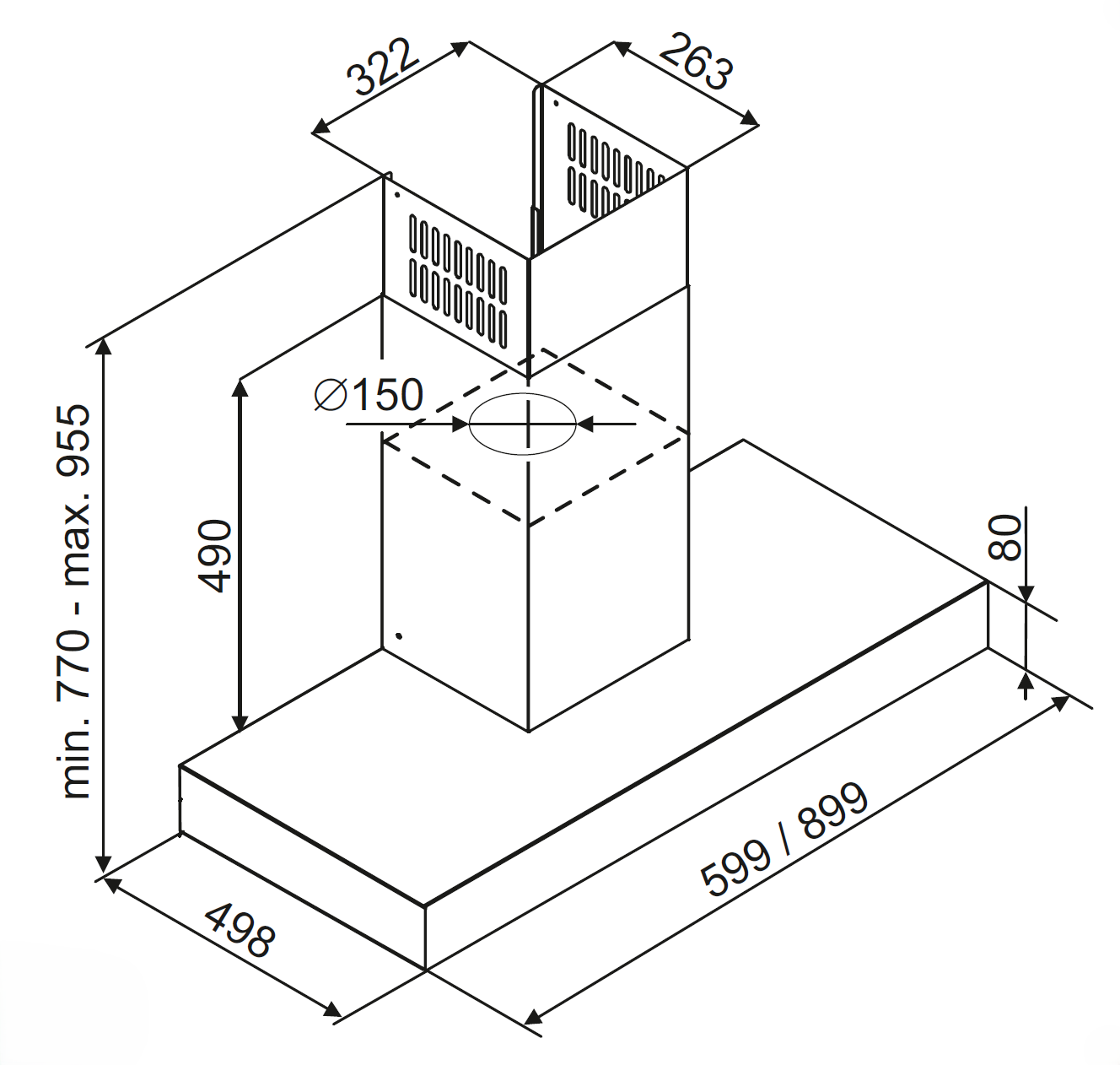 Odsávač komínový KOK6500BL – Obrázok 4