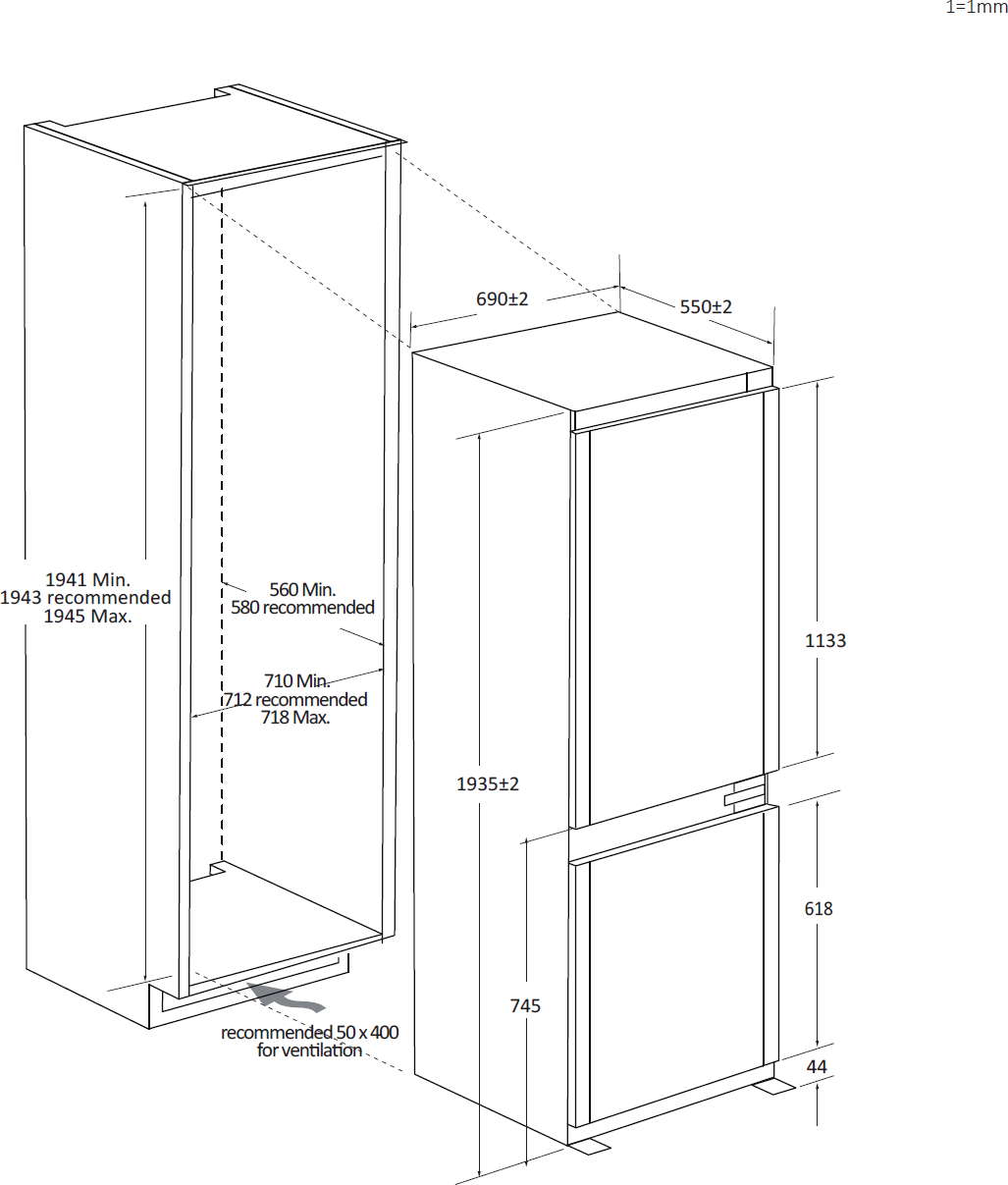 Chladnička vstavaná KCN2382J – Obrázok 11