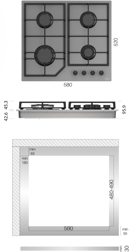 Plynová varná doska KPG6030BG – Obrázok 4