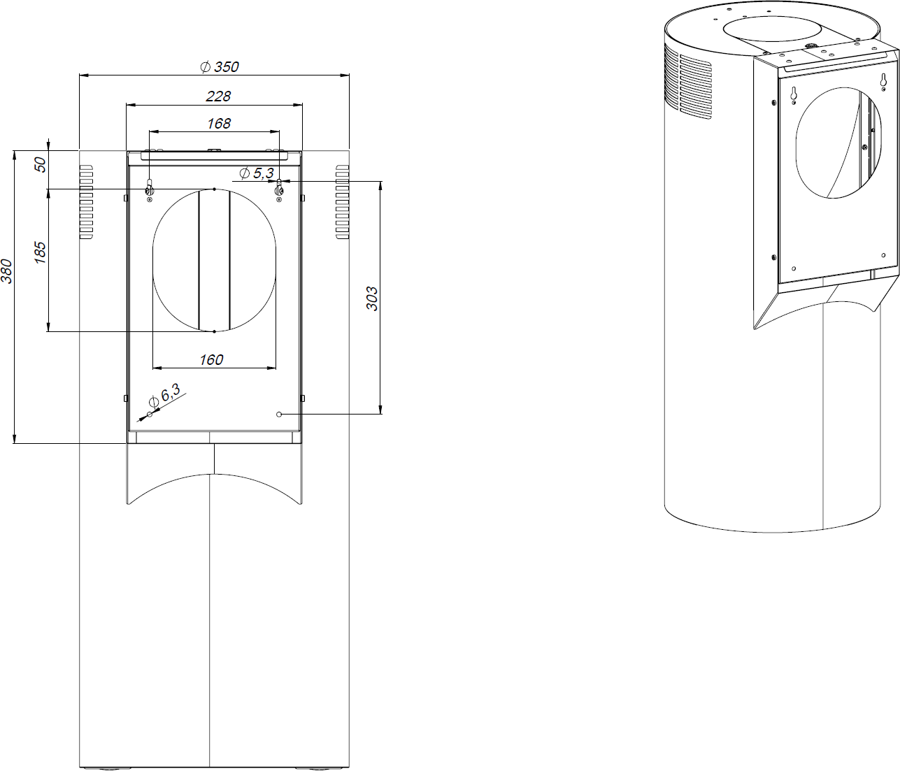 ODSAVAČ KOMÍNOVÝ KMK3500BL – Obrázok 4